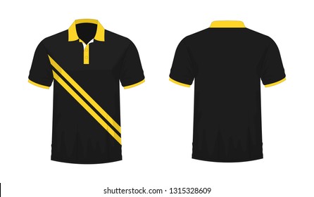 T-shirt Polo yellow and black template for design on white background. Vector illustration eps 10.