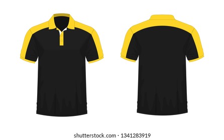 T-shirt Polo yellow and black template for design on white background. Vector illustration eps 10.