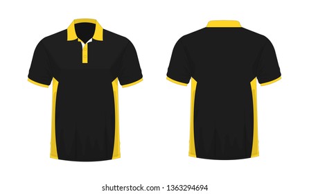 T-shirt Polo yellow and black template for design on white background. Vector illustration eps 10.