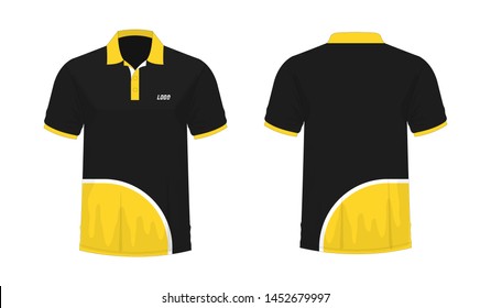 T-shirt Polo yellow and black template for design on white background. Vector illustration eps 10.
