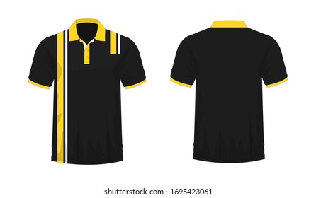 T-shirt Polo yellow and black template for design on white background. Vector illustration eps 10.