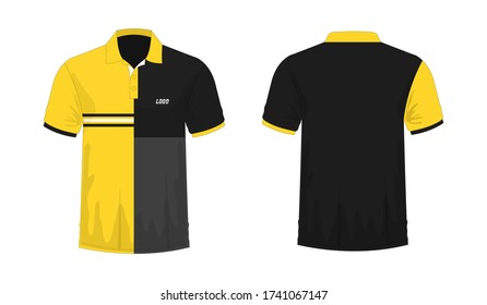 T-shirt Polo yellow and black template for design on white background. Vector illustration eps 10.