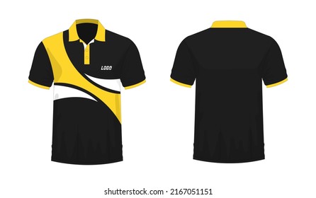 T-shirt Polo yellow and black template for design on white background. Vector illustration eps 10.