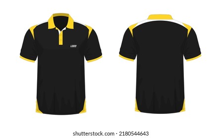 T-shirt Polo yellow and black template for design on white background. Vector illustration eps 10.