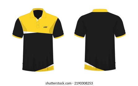 T-shirt Polo yellow and black template for design on white background. Vector illustration eps 10.