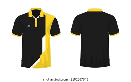 T-shirt Polo yellow and black template for design on white background. Vector illustration eps 10.