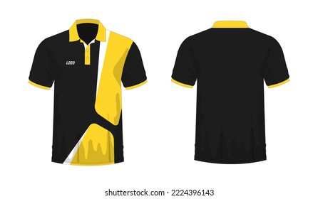 T-shirt Polo yellow and black template for design on white background. Vector illustration eps 10.