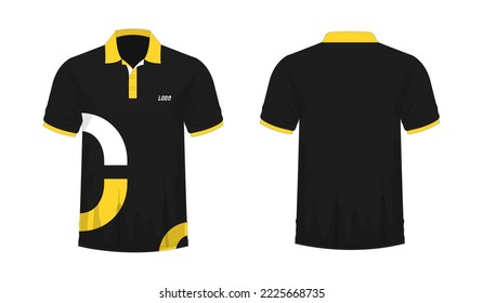 T-shirt Polo yellow and black template for design on white background. Vector illustration eps 10.