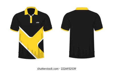 T-shirt Polo yellow and black template for design on white background. Vector illustration eps 10.