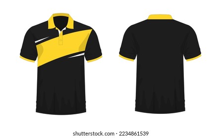 T-shirt Polo yellow and black template for design on white background. Vector illustration eps 10.