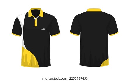 T-shirt Polo yellow and black template for design on white background. Vector illustration eps 10.