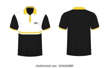 T-shirt Polo yellow and black template for design on white background. Vector illustration eps 10.