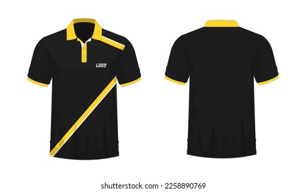 T-shirt Polo yellow and black template for design on white background. Vector illustration eps 10.