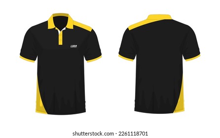 T-shirt Polo yellow and black template for design on white background. Vector illustration eps 10.