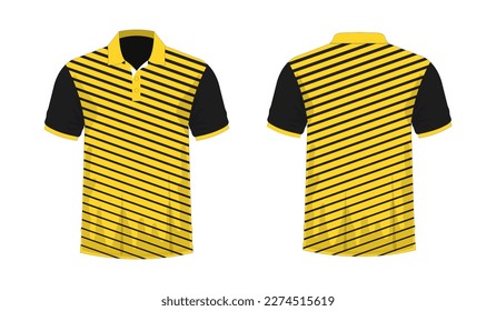 T-shirt Polo yellow and black template for design on white background. Vector illustration eps 10.