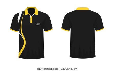 T-shirt Polo yellow and black template for design on white background. Vector illustration eps 10.