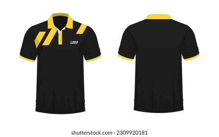 T-shirt Polo yellow and black template for design on white background. Vector illustration eps 10.