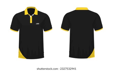 T-shirt Polo yellow and black template for design on white background. Vector illustration eps 10.