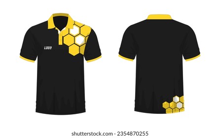 T-shirt Polo yellow and black template for design on white background. Vector illustration eps 10.