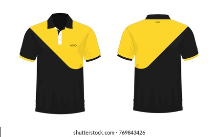 T-shirt Polo yellow and black template for design on white background. Vector illustration eps 10.