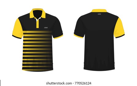 T-shirt Polo yellow and black template for design on white background. Vector illustration eps 10.