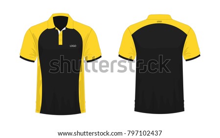 T-shirt Polo yellow and black template for design on white background. Vector illustration eps 10.