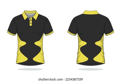 Tshirt polo yellow uniform template