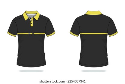 Tshirt polo yellow uniform template