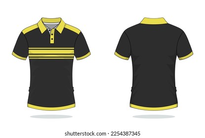 Tshirt polo yellow uniform template