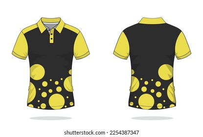 Tshirt polo yellow uniform template