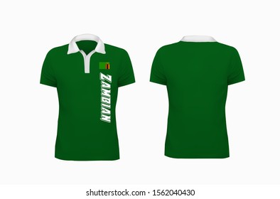 T-shirt Polo Zambian template for design on white background. Polo Shirt Design Vector illustration eps 10.
