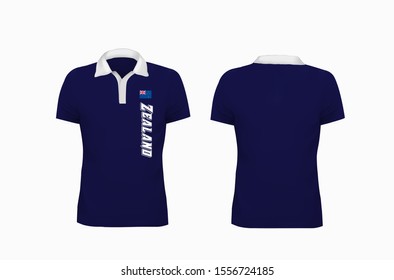 T-shirt Polo Zealand flag template for design on white background. Vector illustration eps 10.