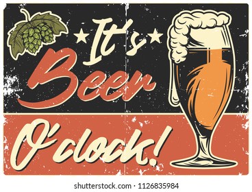 T-shirt or poster design with hand dranw beer mug