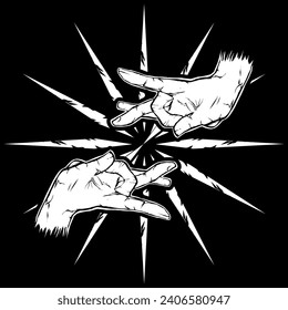 T-shirt or poster design with hand illustrations