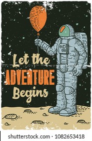 T-shirt or poster design with illustrated turtle on the rocket