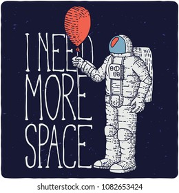T-shirt or poster design with illustrated turtle on the rocket
