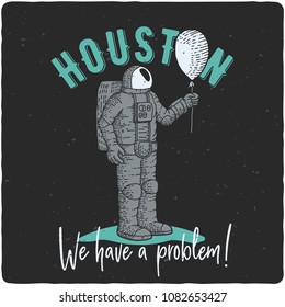 T-shirt or poster design with illustrated turtle on the rocket
