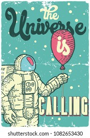 T-shirt or poster design with illustrated turtle on the rocket
