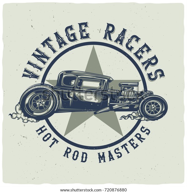 Tshirt Poster Design Illustration Hot Rod Stock Vector (Royalty Free ...