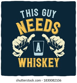 T-shirt or poster design with illustration of thumb up hands