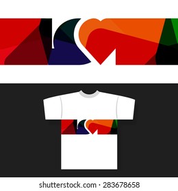 T-shirt Print with Colorful LOVE Label