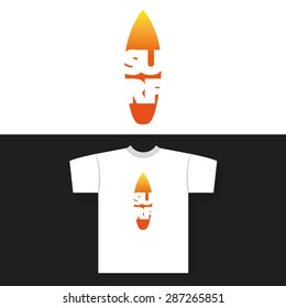 T-shirt Print with Colorful SURF Label