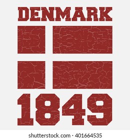 t-shirt print concept denmark flag vector design