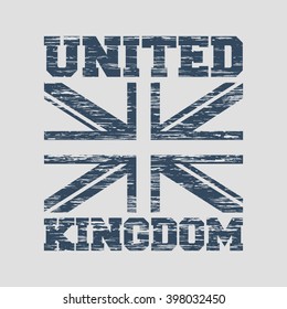 t-shirt print concept united kingdom flag vector design