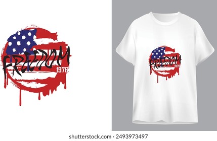  T-Shirt print design for America USA freedom Day