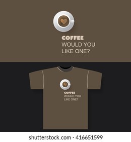 Diseño de impresión de camisetas con café