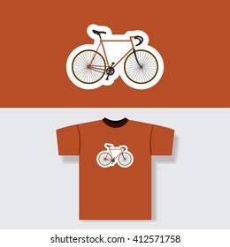 T-shirt Print Design Concept With Vintage Bicycle Pattern
