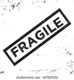 T-shirt print design. Fragile vintage stamp. Printing and badge applique label t-shirts, jeans, casual wear. Vector illustration