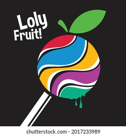 T-shirt print design with loly fruit theme, high resolution and professional design