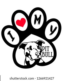 t-shirt print design i love my pit bull